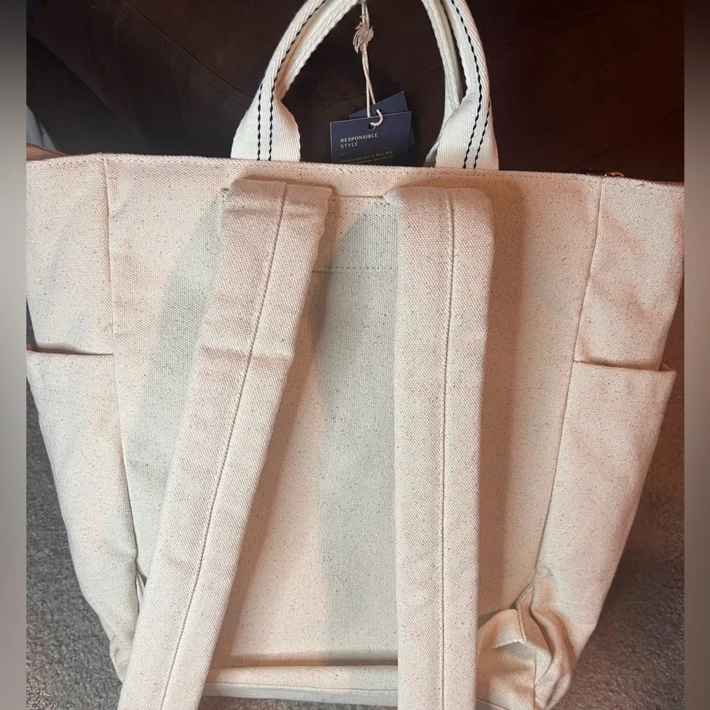 Universal Thread Cream Canvas Laptop Tote Bag